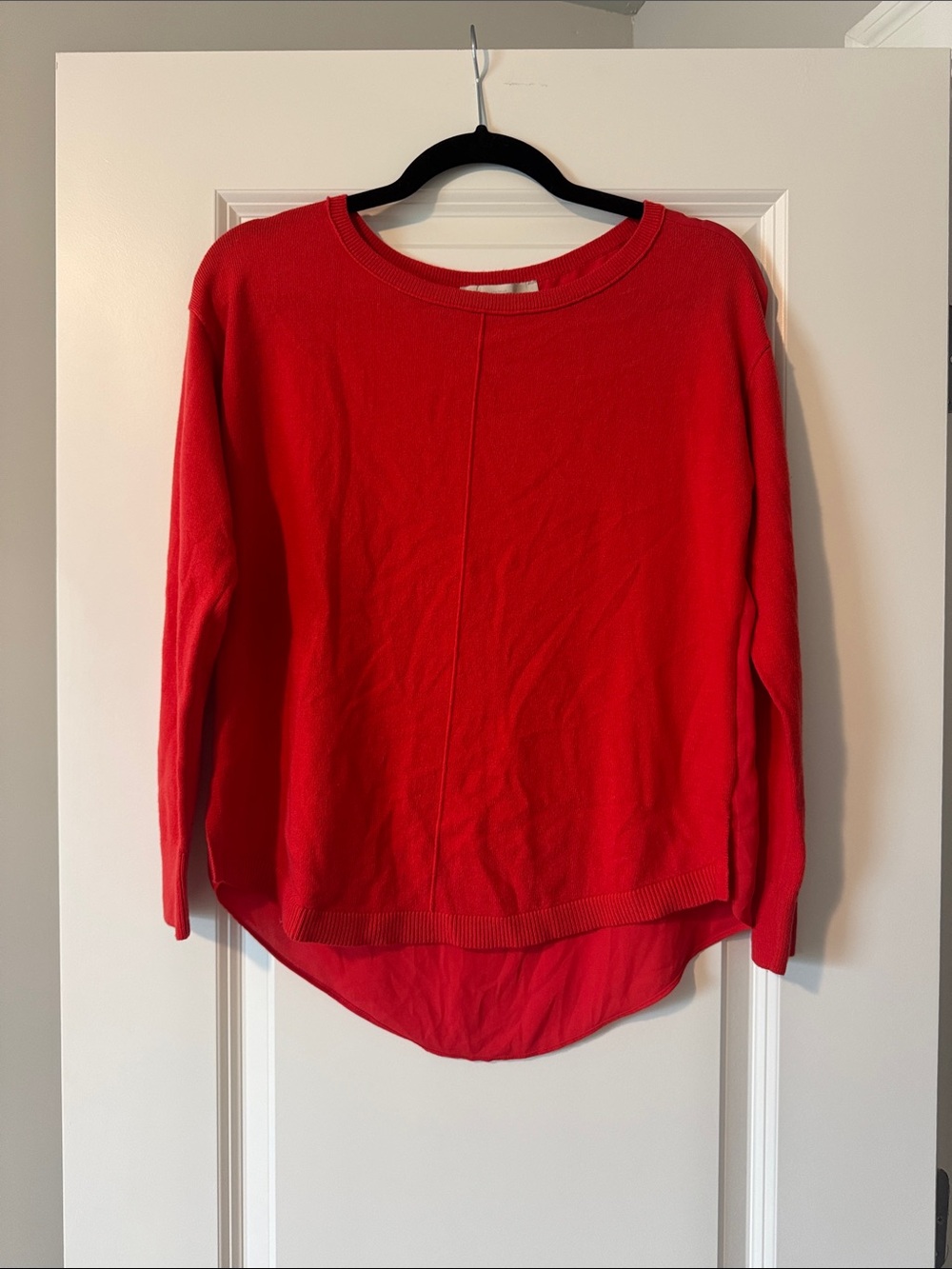 LOFT Red Long Sleeve Pullover Sweater